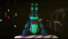 bonnie the bunny from five nights at freddy 's is sitting on a cake