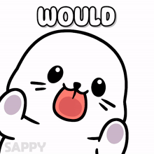a drawing of a seal with the word would written above it