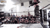 a wrestling ring with a sign that says amwrestling