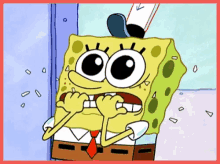 Sponge Bob Nervous GIF - Sponge Bob Nervous Nail Bite GIFs