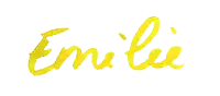 the word emilie is written in green letters