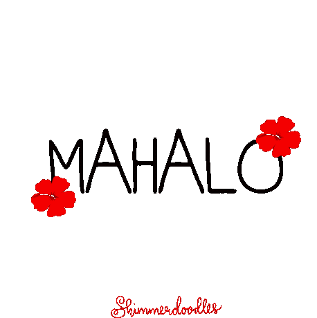 Mahalo Thank You Sticker - Mahalo Thank You Hibiscus Stickers