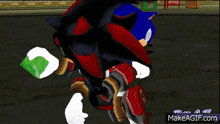 sonic the hedgehog is running in a video game with makeagif.com at the bottom