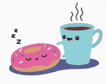 Buongiorno Con Il Caffé Caffettino Colazione Ciambella Donut Sveglia Svegliati Buongiornissimo GIF - Good Morning Wake Up Coffee GIFs