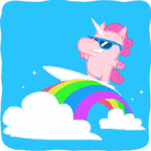 Unicorn Surfing GIF - Unicorn Surfing Rainbow GIFs