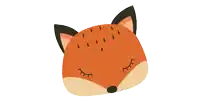 a cartoon fox with its eyes closed