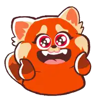 a cartoon illustration of a red panda with big eyes