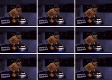 a series of images of a man giving the thumbs up sign