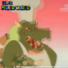 a super mario world advertisement with a cartoon character on it