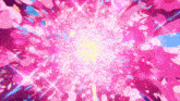 a bright pink background with a lot of sparkles