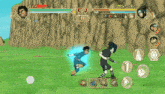 a video game with lee and sasuke fighting