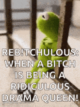 kermit the frog is sitting on a railing next to a window with a quote .