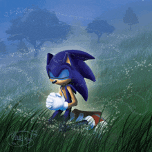 Sonic Praying Sonic On Knees GIF