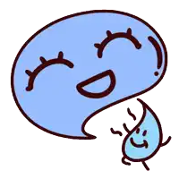 a cartoon drawing of a cloud with a smiley face and a drop of water coming out of it 's mouth