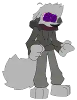 a cartoon drawing of a wolf wearing a hoodie and purple glasses
