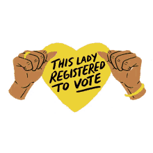 this lady registered to vote lady woman women go vote