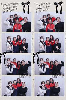a group of girls posing for a picture with the words " it 's the most wonderful time of the year " on the bottom