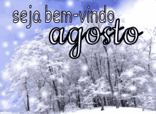 Inverno / Agosto Seja Bem-vindo / Calendário / Meses / Ano GIF