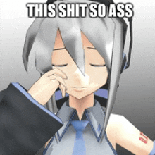 a picture of a girl with headphones and the words this shit so ass