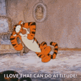 tigger from winnie the pooh is laying on the floor in a room .