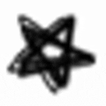 a black star with a hole in the middle on a white background
