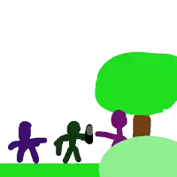 a drawing of a green circle with white lines surrounding it