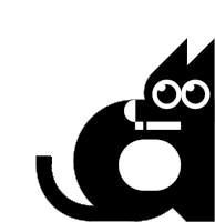 a silhouette of a cat with a circle in the middle