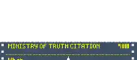 a blue sign that says ministry of truth citation what on it