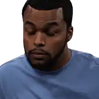 a man with a beard wearing a blue shirt