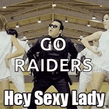 a man is dancing in a gym with a group of women .