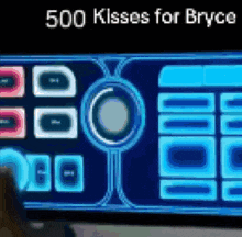 500 kisses for bryce is displayed on a screen