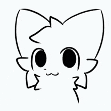 a black and white drawing of a cat 's face