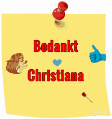 bedankt christiana thank you thanks thumbs up