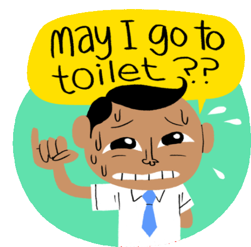 Boy Asks To Go Toilet Sticker - Modern Parivar May I Go To Toilet Nervous Stickers