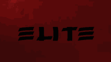 a red background with the word elite written in black
