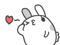 Tutu Bunny Blowing Hearts Sticker