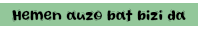 a green banner with the words hemen duzo bat bizi da on it