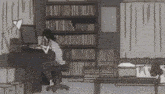a cartoon of a woman sitting at a desk with a computer