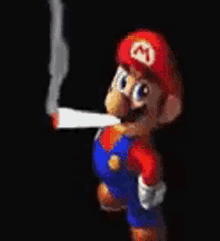 Weed Mario Mario Smoking A Blunt GIF - Weed Mario Mario Smoking A Blunt Mario GIFs