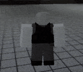 a video game character with a black vest on their back