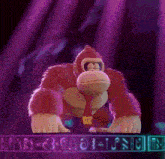 a cartoon gorilla wearing a red tie and a dk logo on his chest