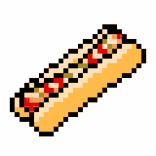 pixel art hotdog