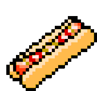 Pixel Art Hotdog Sticker - Pixel Art Hotdog Stickers