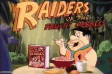 fruity pebbles fred flintstone cereal commercial