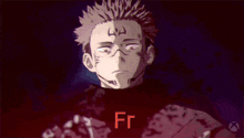 a drawing of a man with the letter f on his chest