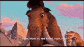 a cartoon of an elephant with the words right more to the right right right