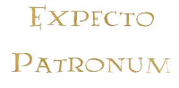 a logo for expecto patronum is displayed on a white background
