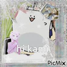 a picture with a cartoon character and the name hi kami