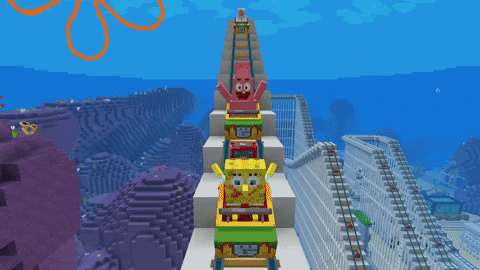 Spongebob Roller Coaster GIF Spongebob Roller coaster Minecraft Discover Share GIFs