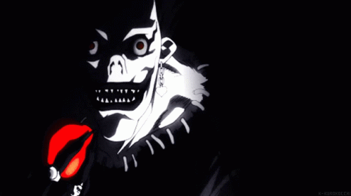 Download Anime Art Black And White Death Note Ryuk Close-Up Wallpaper |  Wallpapers.com